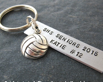 Personalized Volleyball Keychains, Senior gifts, Volleyball gifts, Volleyball charm, choose your sport, bulk pricing, sports, team, coaches