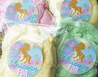 Unicorn Stickers,Unicorn Birthday party,Baby Unicorn Fur,Cotton Candy,Unicorn Hair,Personalizaed stickers,Rainbow Unicorn,unicorn favors