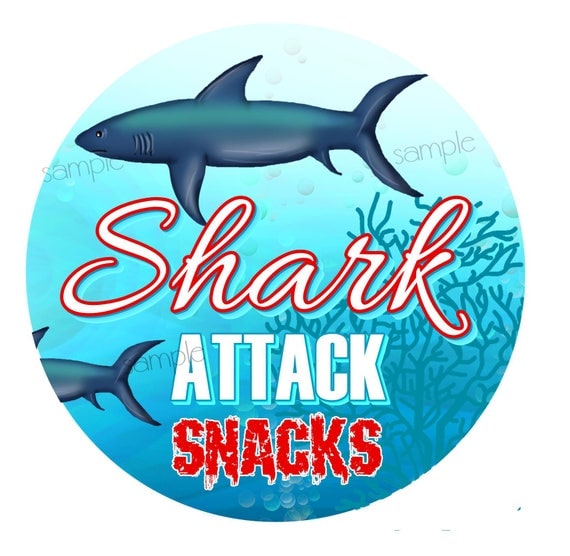 Shark Stickers Shark Birthday Party Shark bait Stickers