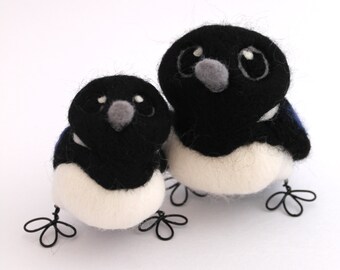Magpie Needle Felted Bird Decoration Hello Mr Magpie