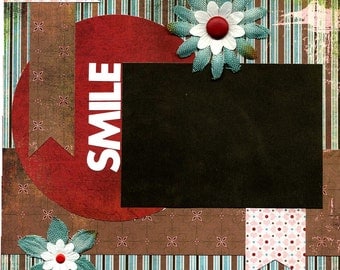 Smile - 12x12 Premade Scrapbook Page