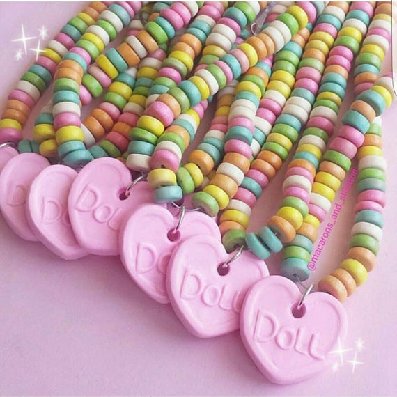 Candy Necklace Faux Candy Necklace Pastel Candy Choker Rainbow