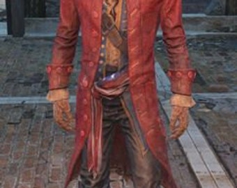 Custom Made John Hancock from Fallout Cosplay Faux leather Pirate Frock Coat