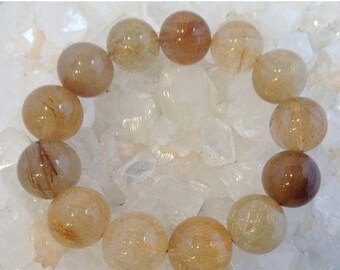 50% Mega Sale Gold Rutile Quartz Bracelet (18mm) #2