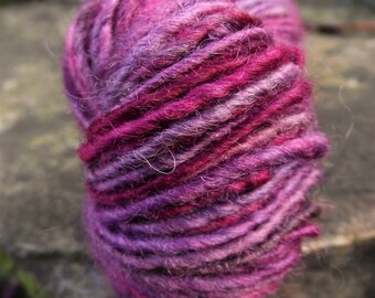 Handspun yarn, handpainted thick and thin hand dyed BFL wool yarn, multiple skeins available-Bacchus