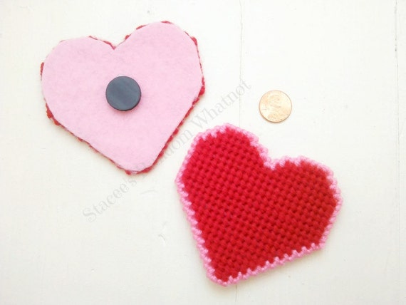 Heart Magnets Valentine Decor Plastic Canvas Kitchen