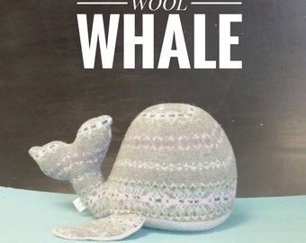 Whale, Handmade, Stuffed Animal, Toy, Children, Blue, Yellow, Plush