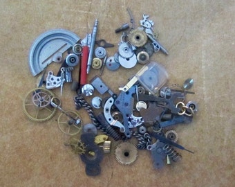 Vintage WATCH PARTS gears - Steampunk parts - x23 - Listing is for all the watch parts seen in photos