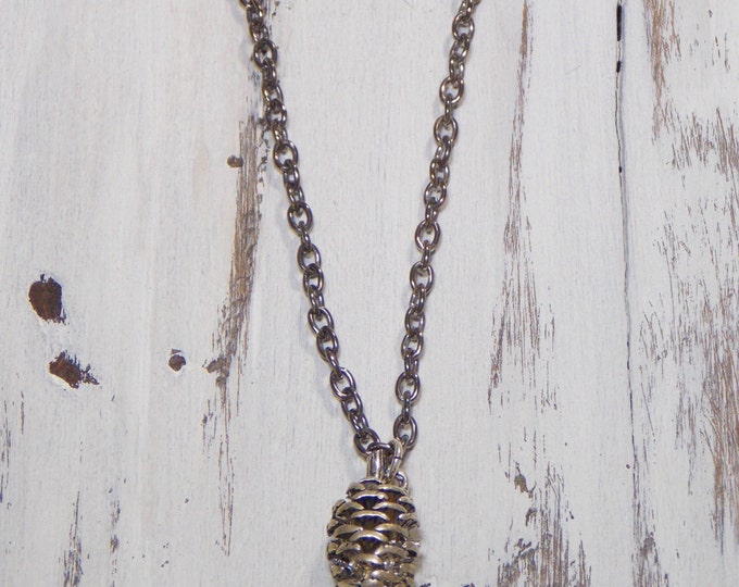 Silver Pinecone Woodland Necklace Pinecone Autumn Fall Jewelry Winter Necklace Pine Cone Jewelry Gift