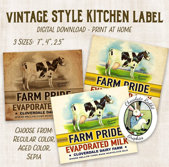 printable kitchen labels vintage milk label primitive clip