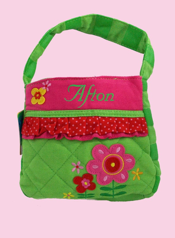 Stephen Joseph Peronalized Quilted FLOWERS Themed Purse-Monogramming Included In Price