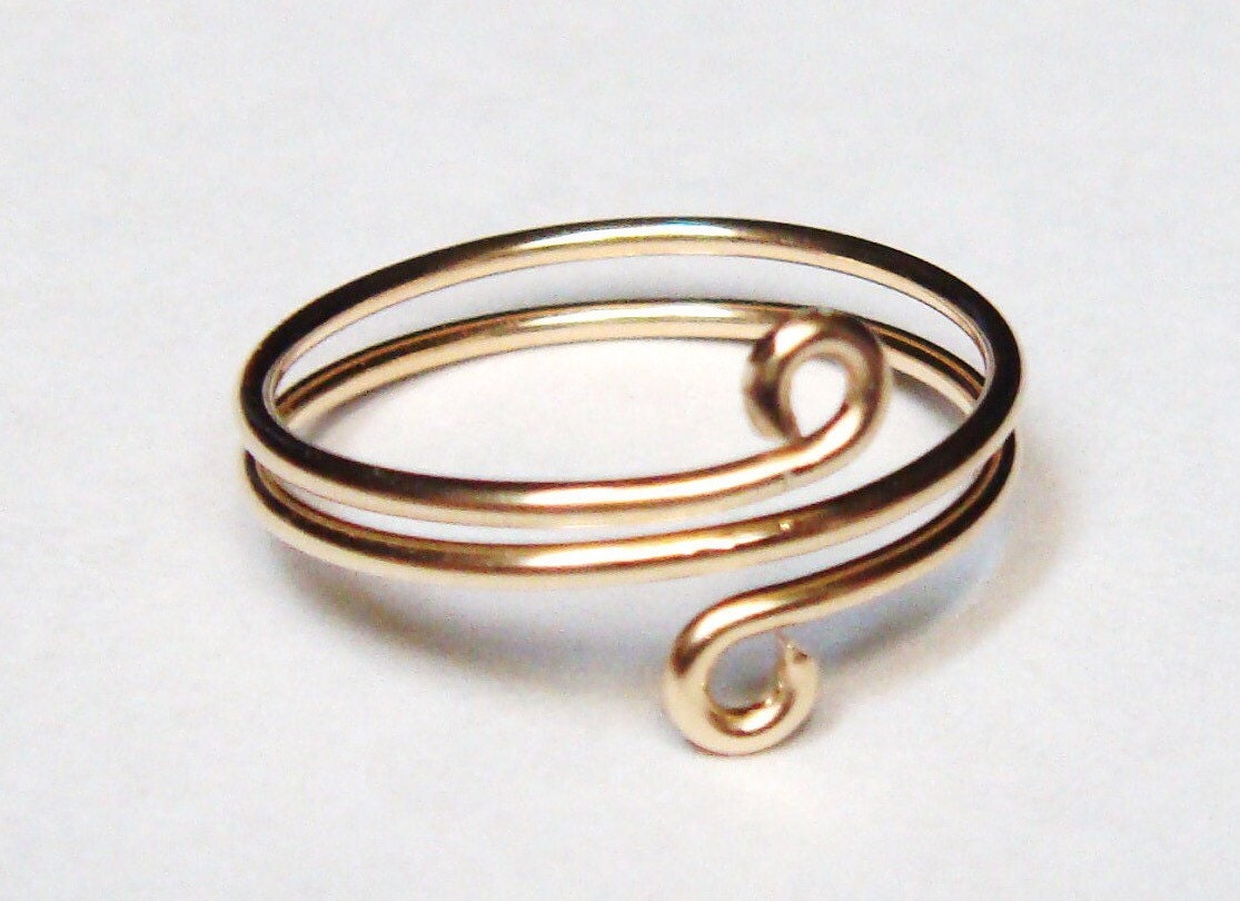 Solid Gold Ring Solid Gold Toe Ring 14K Solid Gold Spiral