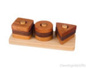 natural wooden stacker