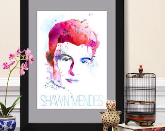 Shawn Mendes Poster, Graphic Dorm Art, Wall Illustration, Treat You Better, Stitches, Mercy, Illuminate, Folk Pop Idol, Music Collectibles