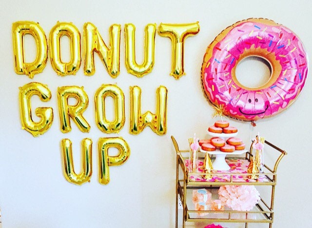 Download Donut Grow Up Balloon Letters Donut Banner Donut by ...