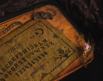 Primitive Ouija Board Cross Stitch Pattern