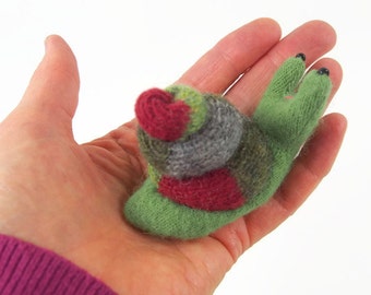 Garden Snail, Plush wool toy, eco friendly toy, all natutral toy, waldorf toy, stuffed toy