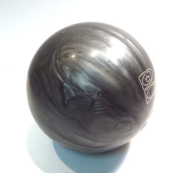 Grey Marble Laser Brunswick Bowling Ball Vintage Rockabilly 13