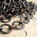 10mm large link rollo chain - "Erté" - black antiqued brass (1 foot) (30cm) flat, round circle open links, bulk length black chain