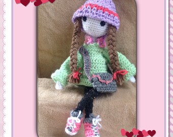Crochet Doll, Amigurumi Doll, Girl Doll With Braids, Stuffed Doll, Girl Doll
