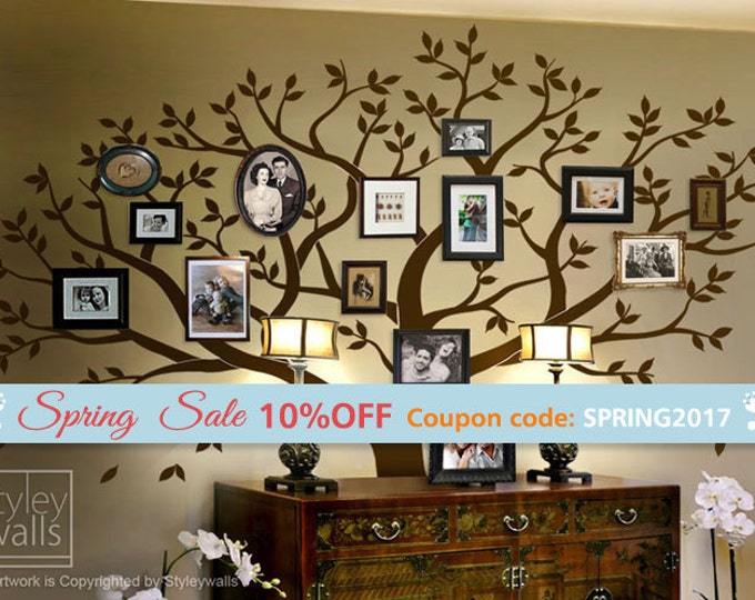 Frame Tree Wall Decal, Family Tree Wall Decal, Photo Frame Tree Wall Decal Sticker Living Room Home Decor, Living Room Decor Sticker