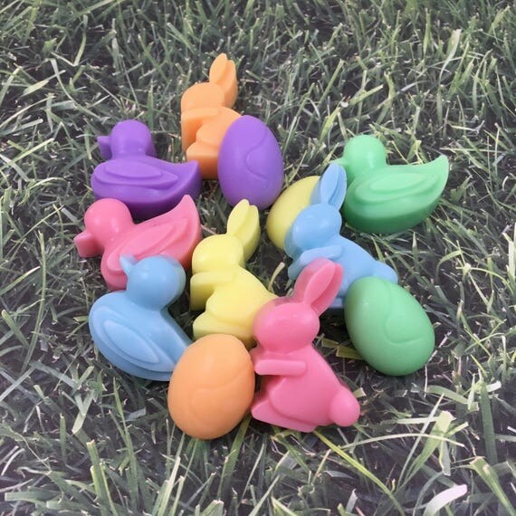 Easter Bunny Egg and Chick Soap Set | Your Choice of Colors | Soap Favor | Easter Gift for Kids | Easter Basket Filler | Optional Charm