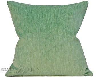 Mint green strie pillow cover - decorative pillow cover - 20 inch - green velvet - mint green - celadon - velvet - ready to ship