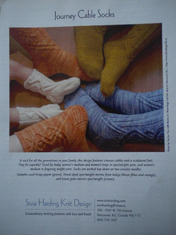 Items similar to Journey Cable Socks knitting patterns for socks 2004