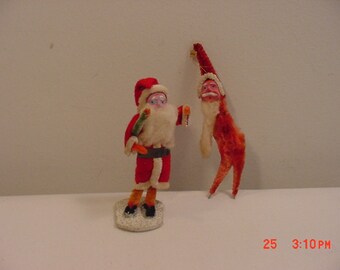2 Vintage Japan Santa Claus Decorations 17 - 375