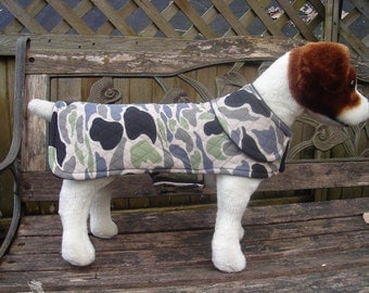 Dog Jacket- Quilted Camoflage Coat- Size Small 12 to 14 Inch Back Length - Or Custom Size