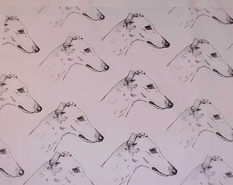 Greyhound Dog Fabric Hot Diggity Dog Fabrics Dog Fabric / Novelty Fabric 1yd