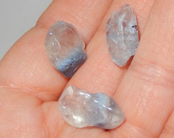 Dumortierite in Quartz crystal- tumbled