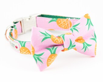 Pineapple Bowtie Dog Collar