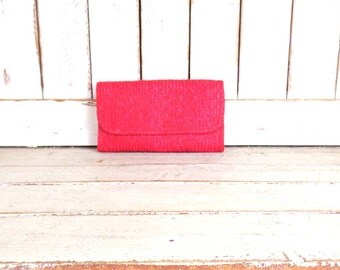 Flower Handwoven Rattan Clutch Bag