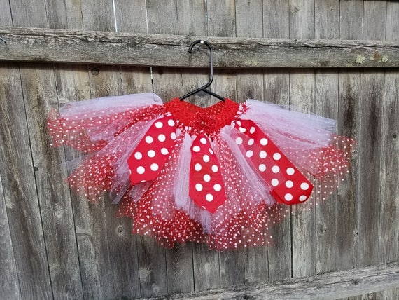 Red and white polka dot tutu..."Ode to a Mouse" Mickey or Minnie