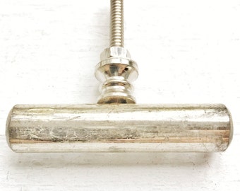 Glass Drawer Knobs Handles Silver Hardware, Silver Drawer Pulls, Glass Cabinet Knobs, Antique Vintage Style, Glass Knobs, Silver Knobs