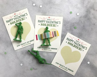 Custom Green Army Men Printable Valentines, army men valentine, Classroom Valentine, Valentine Tag, Printable Valentines, School Valentine