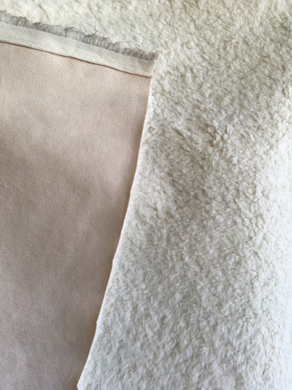 Suede Backed Sherpa Fabric Cream/Cream from ShavaliFabric on Etsy Studio