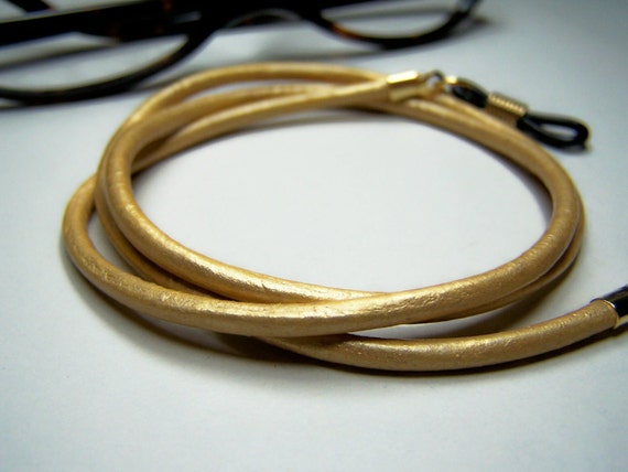 Leather eyeglass Cord with charm