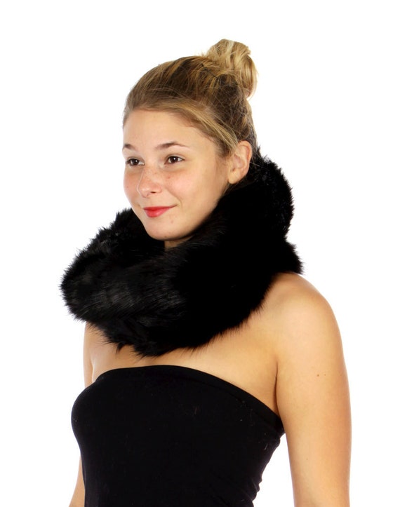 Fake fur neck scarves for women made in canada