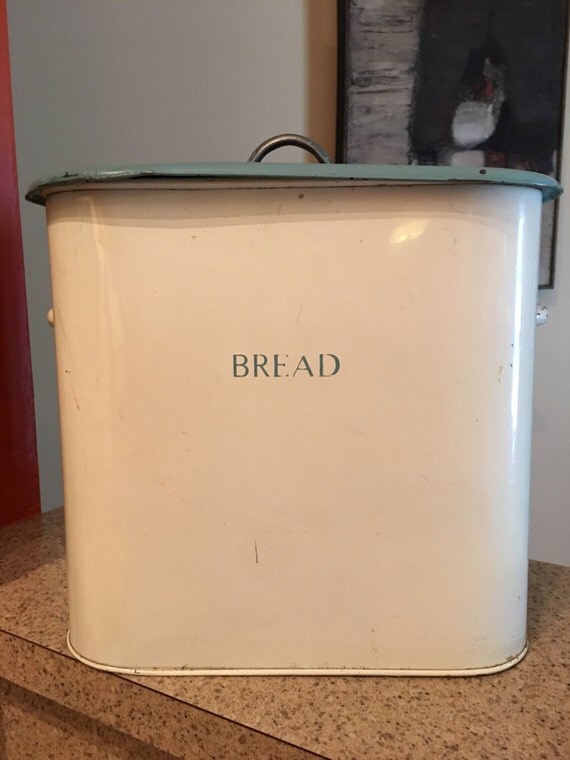Bread box enamel vintage bread tin Tala metal bread box