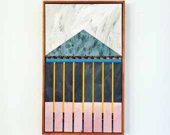 Tony Giordano "Ditmars Avenue - Doric II Astoria" - 1983 Mixed Media Assemblage of Wood, Paint, Photography, Cardboard FREE SHIPPING!