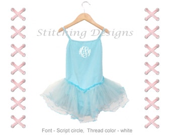 Monogrammed Toddler leotard, spaghetti strap, tutu attached, Toddler ballet leotard, Personalized tutu, 5 Colors available, 2T and 4T