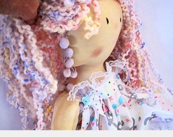 Large Fabric doll, Handmade fabric doll , First doll, , feminine doll , Cloth doll, baby doll, precious doll