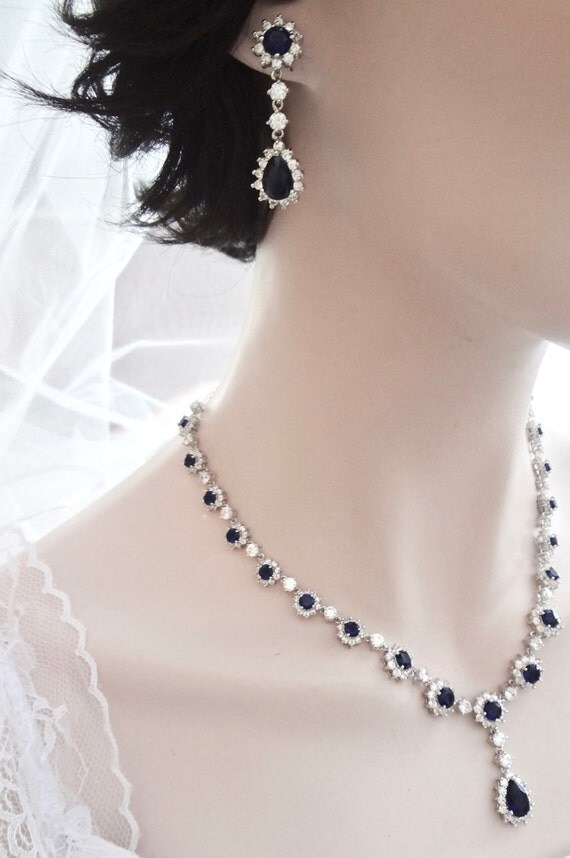 Blue Sapphire jewelry set 3 piece