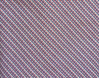 Patriotic Minis by Winthur Sempliner for Connecting Threads, aka Line Dance, red white and blue striped cotton fabric