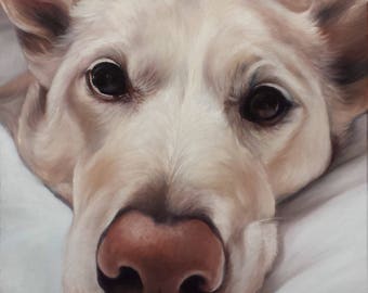 CUSTOM PET PORTRAIT - Pet Painting - Dog Portrait - Oil Painting - Custom Portrait of Pet - Lab - German Shepherd - Boston Terrier