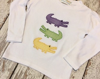 Boys Mardi Gras shirt, mardi gras gators, mardi shirt boys, mardi gras alligators, boys parade shirt, mardi gras party shirt, mardi gras