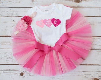 Valentines Day outfit "Anita" baby girl valentines day outfit valentines outfit girl first valentines day tutu outfit conversation hearts