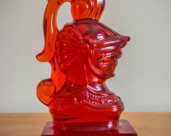 Vintage, Knight's Head, glowing red, cast plastic, book end. Great for that, someone with everything. Unique, gift.